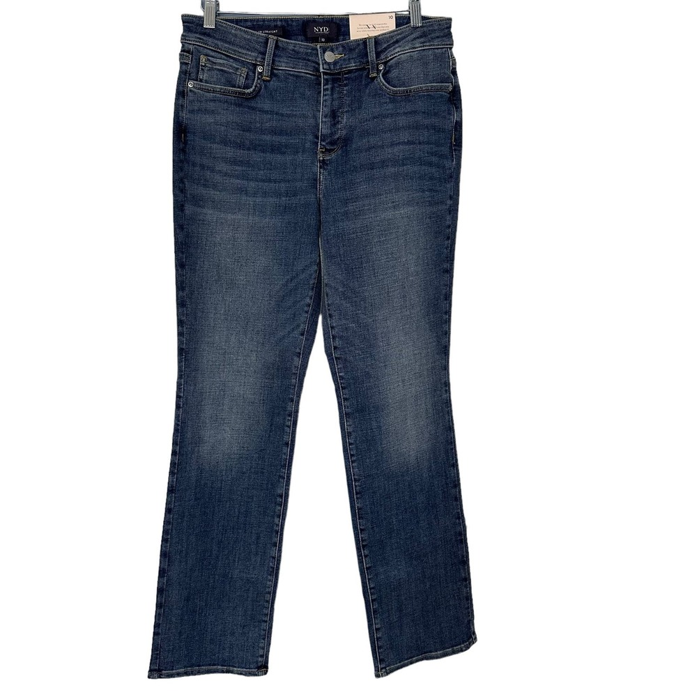 NYDJ Marilyn straight mid rise jeans size 10